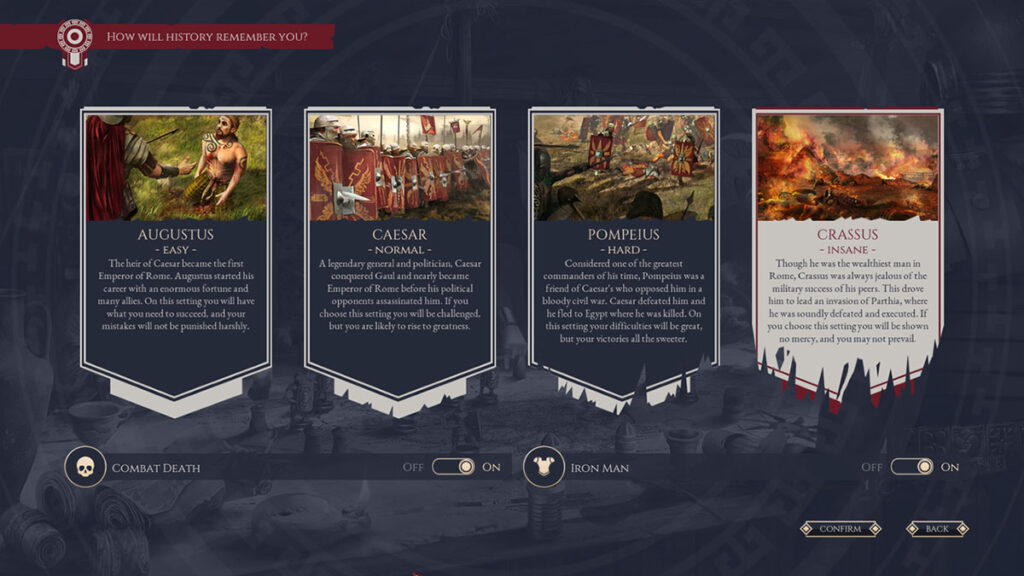 Expeditions: Rome – Difficulty Differences