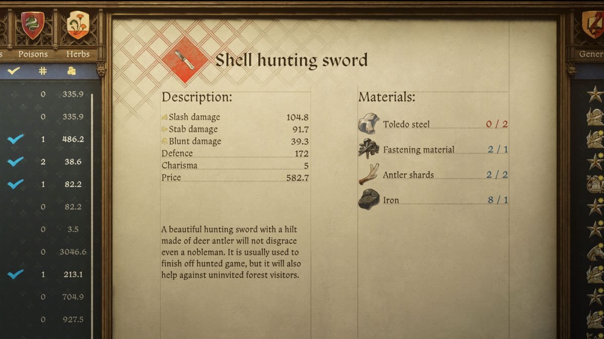 Kingdom Come Deliverance 2: All Blacksmithing Recipes List (How to Get ...