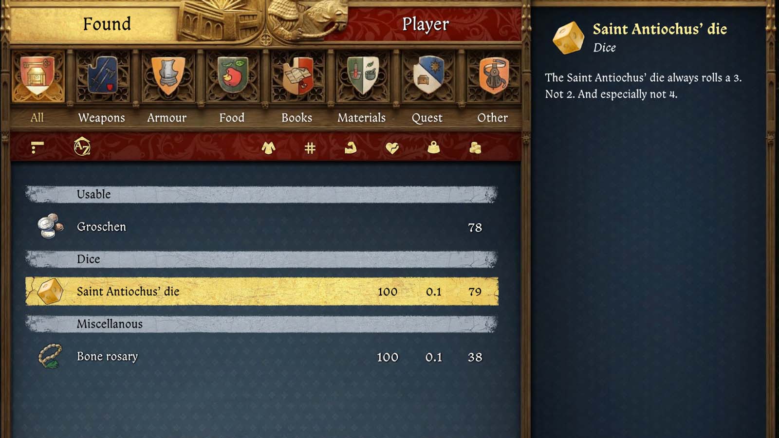 Kingdom Come Deliverance 2 All Dice List (Probabilities, Locations