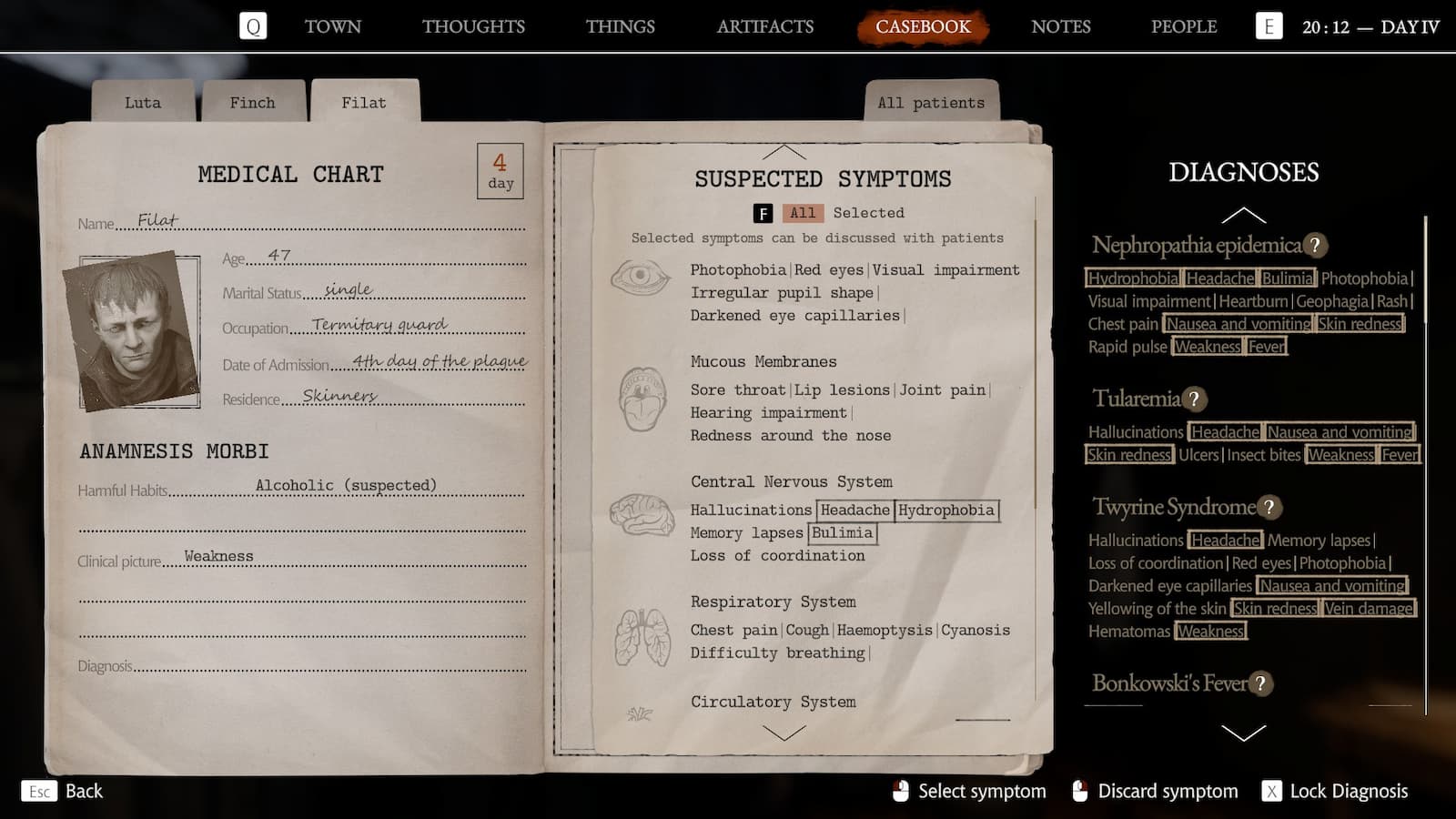 Pathologic 3 – All Patient Diagnoses Guide — Raider King