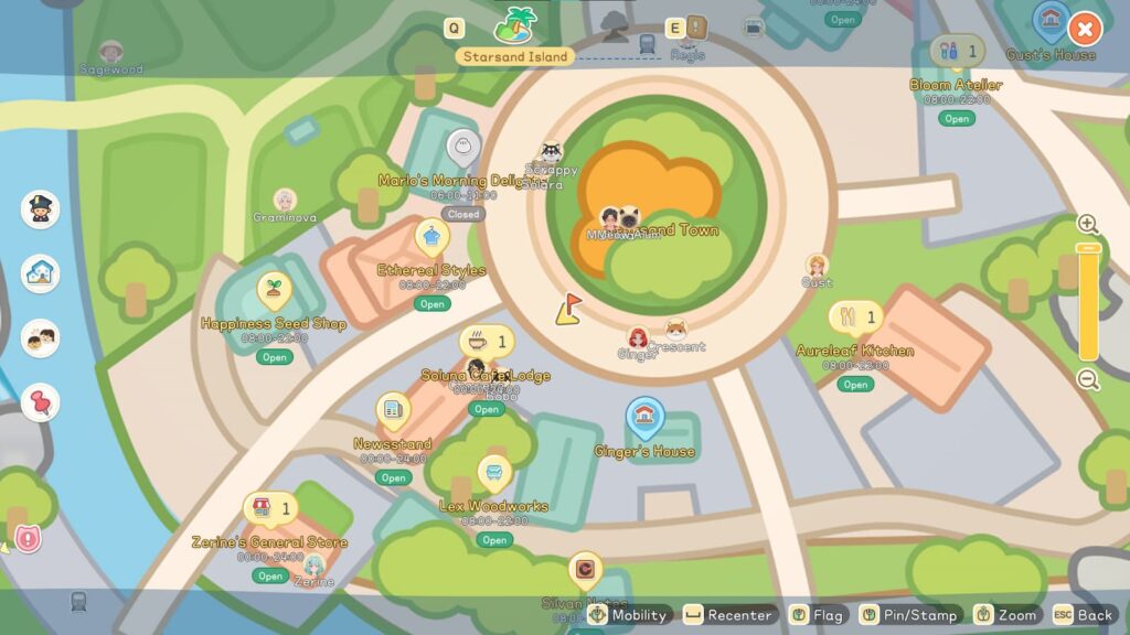 Starsand Island Stall Map