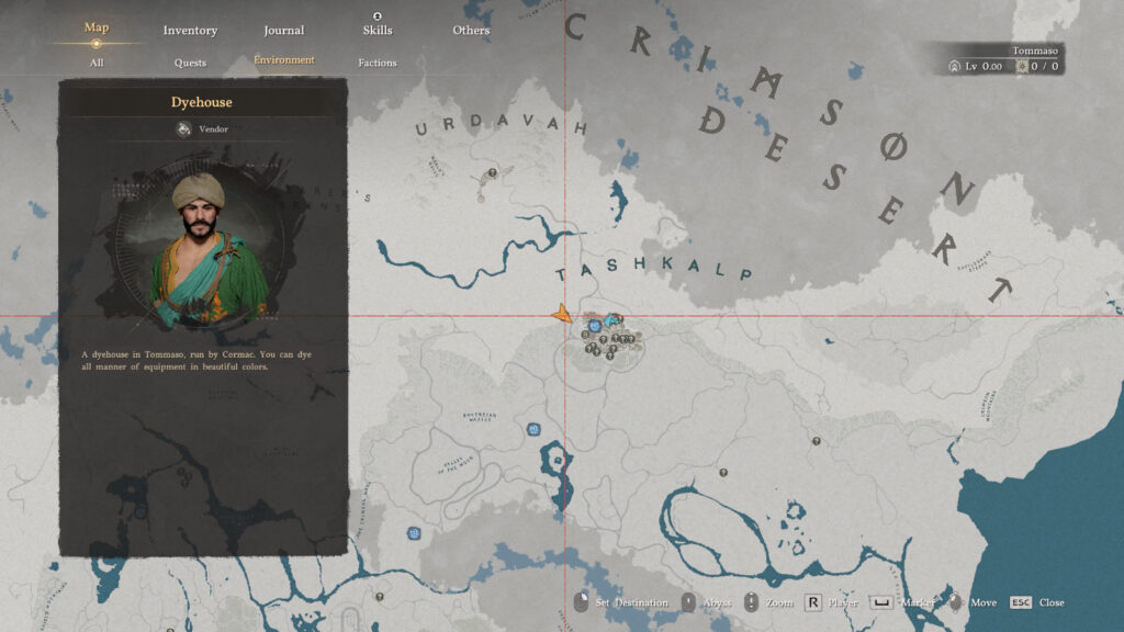 Crimson Desert Dark Orange Dye Location Map