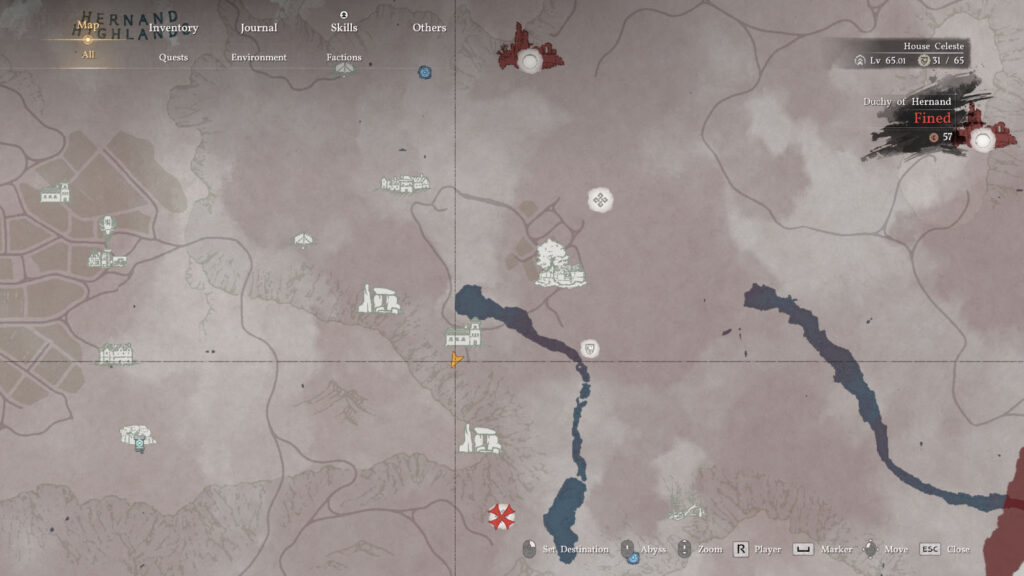 Crimson Desert Deep Yellow Dye Location Map
