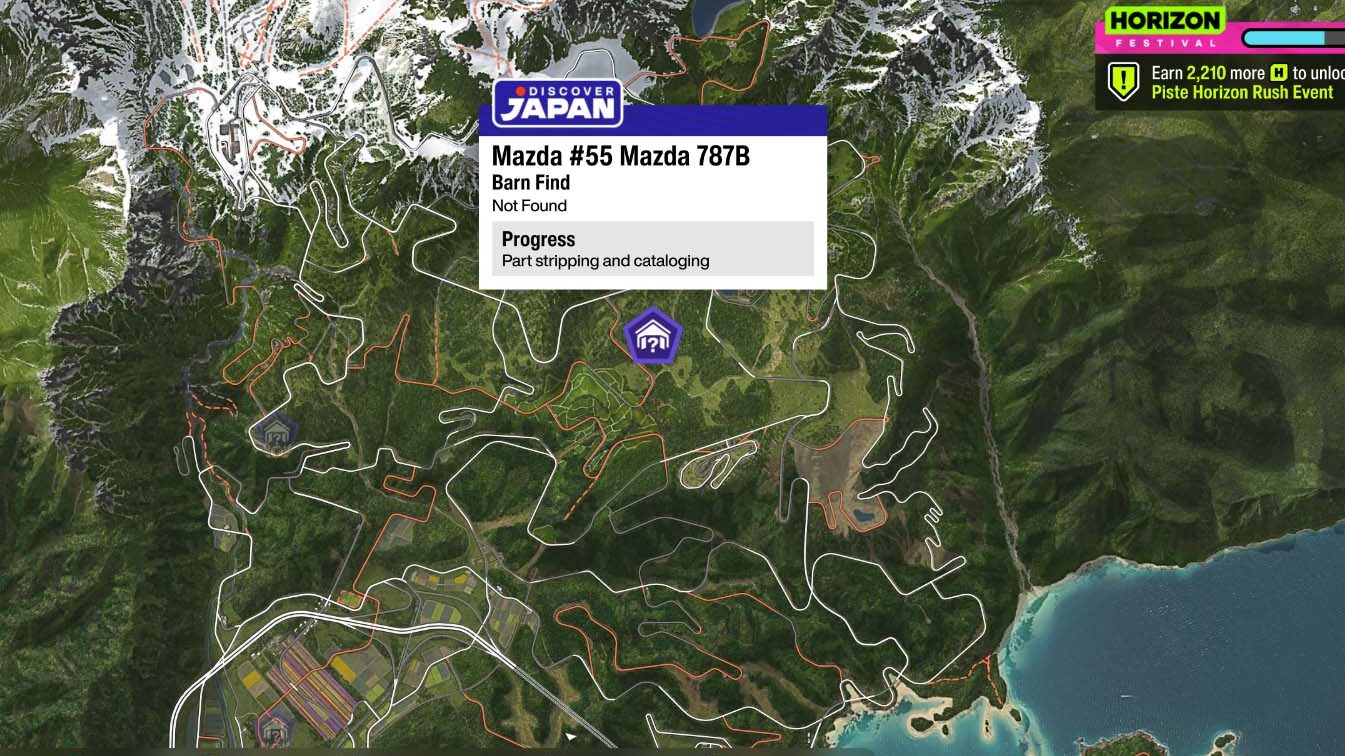 Forza Horizon 6 All Barn Finds Cars Locations Mazda #55 Mazda 787B Map