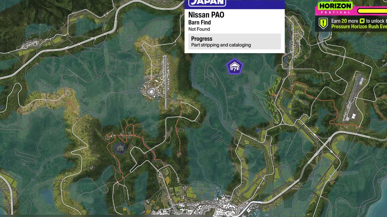 Forza Horizon 6 All Barn Finds Cars Locations Nissan PAO Map