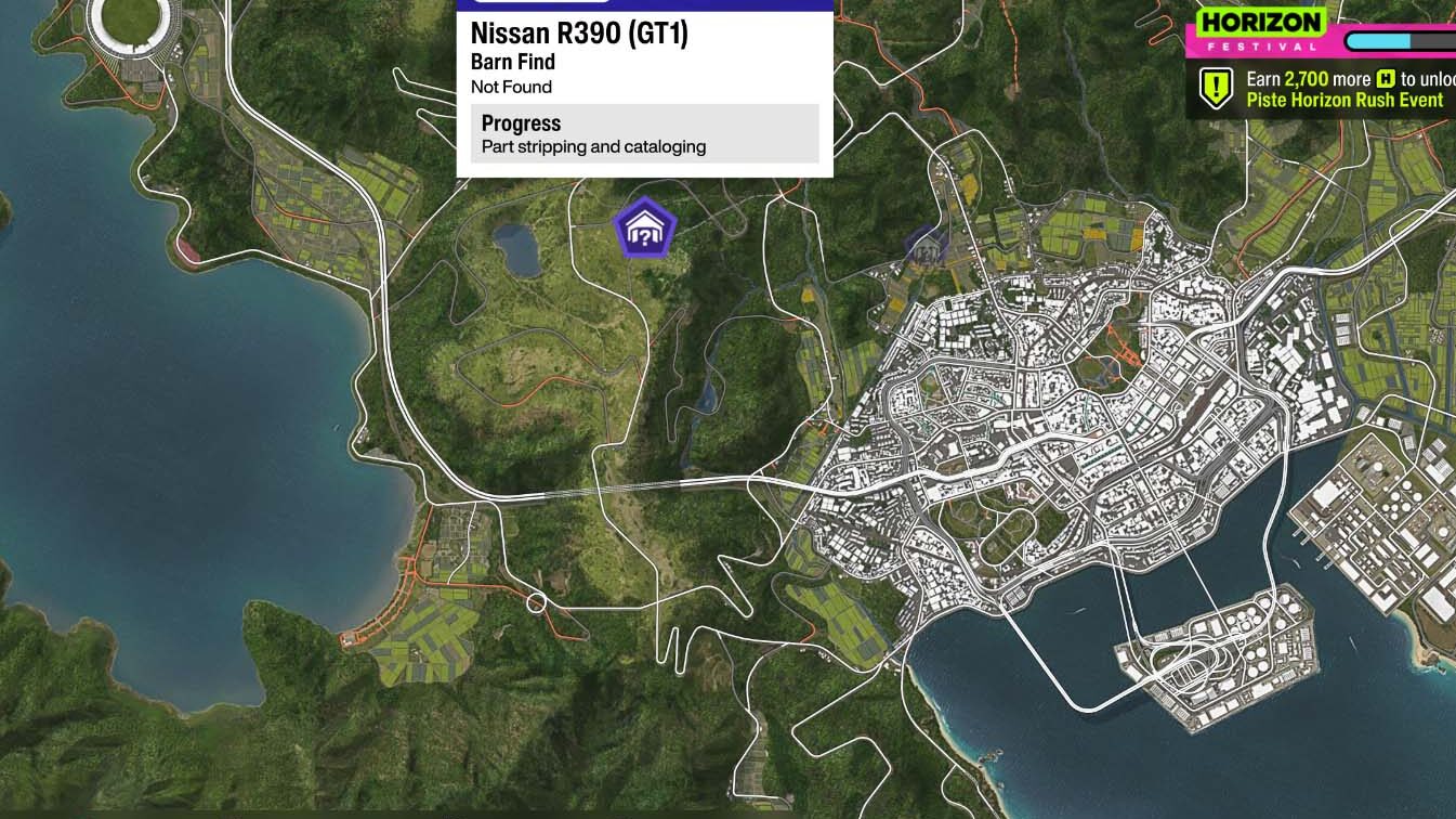 Forza Horizon 6 All Barn Finds Cars Locations Nissan R390 GT1 Map