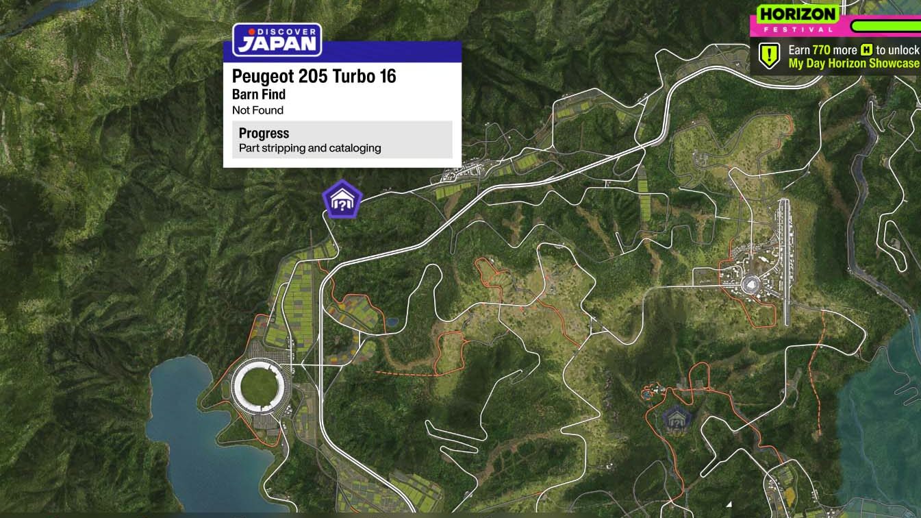 Forza Horizon 6 All Barn Finds Cars Locations Peugeot 205 Turbo 16 Map