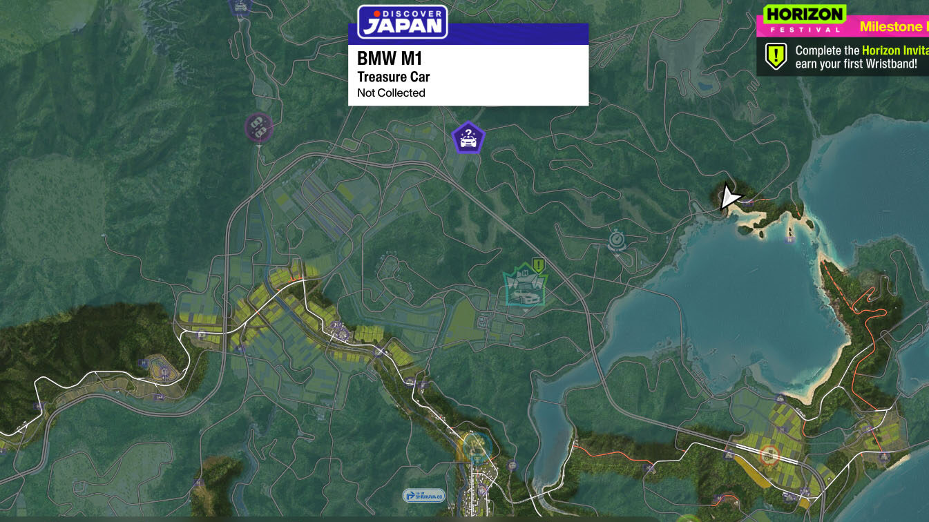 Forza Horizon 6 All Treasure Cars Locations BMW M1 Map