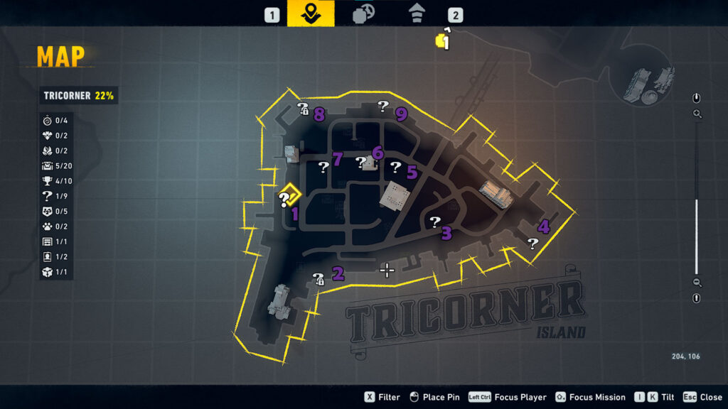 tricorner map