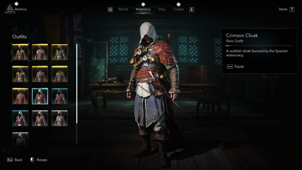 Black Flag Resynced All Outfit Locations Crimson Cloak Look